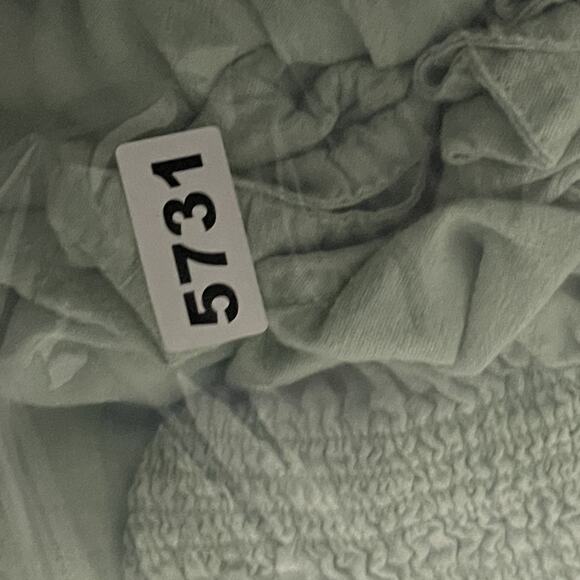 Free People String Of Hearts Maxi Dress Womens Small Green Smocked Boho Peasant - Picture 15 of 16